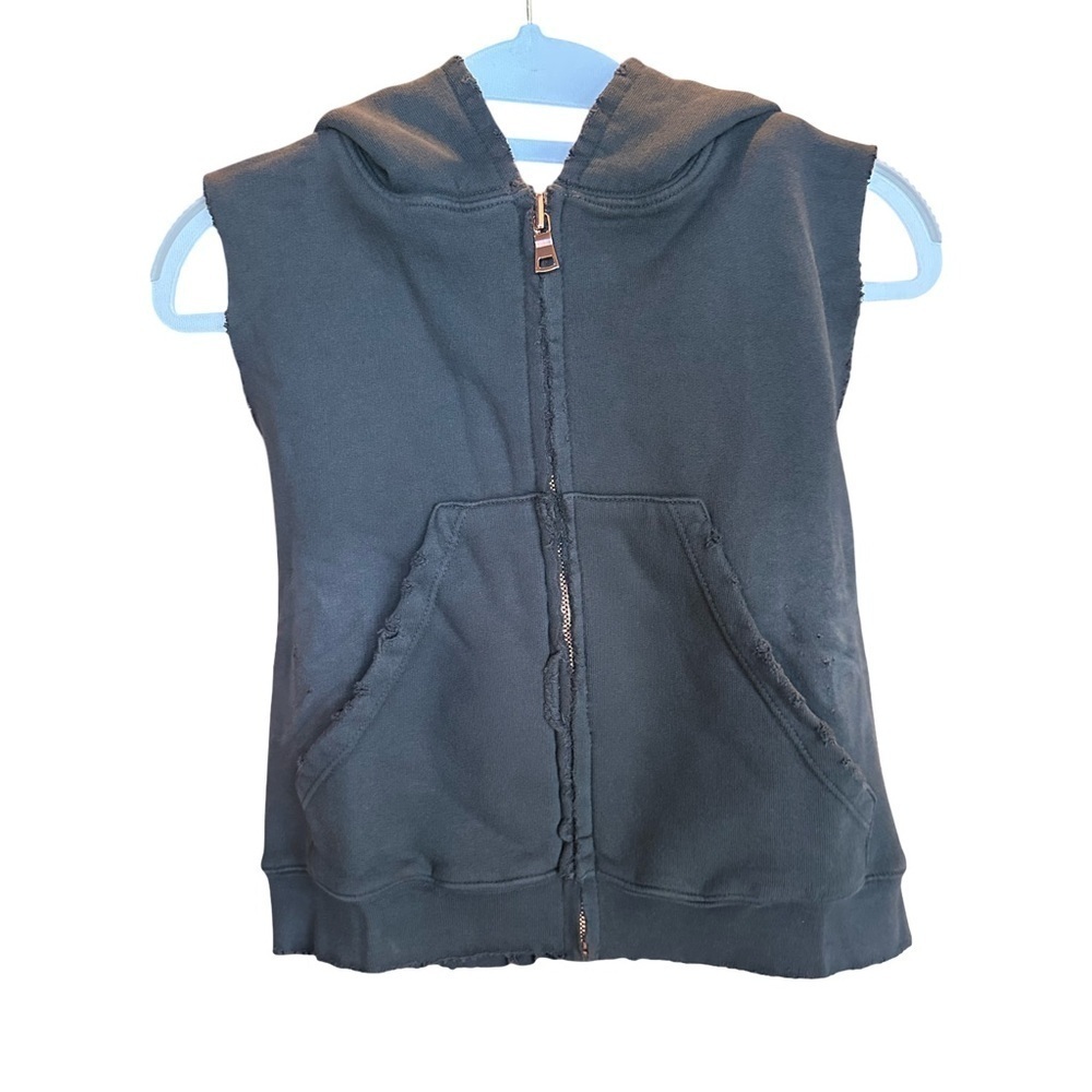 Frank & Eileen NWD Tee Lab Triple Fleece Vest Hoodie Washed Black Size XS